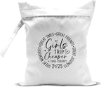 Girls Trip Gifts Wet Dry Bag, Beach Bag Wet Bag Favors, for Swimsuit Toiletry Travel Essentials For Women Aloha Bags, Beach Travel Gym Laundry bags for Dirty Diaper Swimsuit Gifts (White)