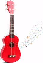 21 Inch Wooden Kids Toddler Child Children Acoustic Guitar Musical Instruments Ideal for 3-9 Year Old Boys Girls Gifts (Red)