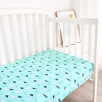 Crib Sheets for Boys or Girls 4-Pack, Fitted Crib Sheet 52'' x 28'' for Standard Crib & Toddler Mattress, Soft and Breathable Material, Baby Crib Sheets Neutral, Aqua
