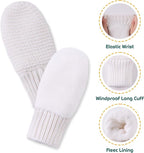 Basic Winter Baby Beanie Gloves Boys Girls Knitted Hat Pompom Kids Earflap Hats Warm Infant Toddler Beanie Mittens Set