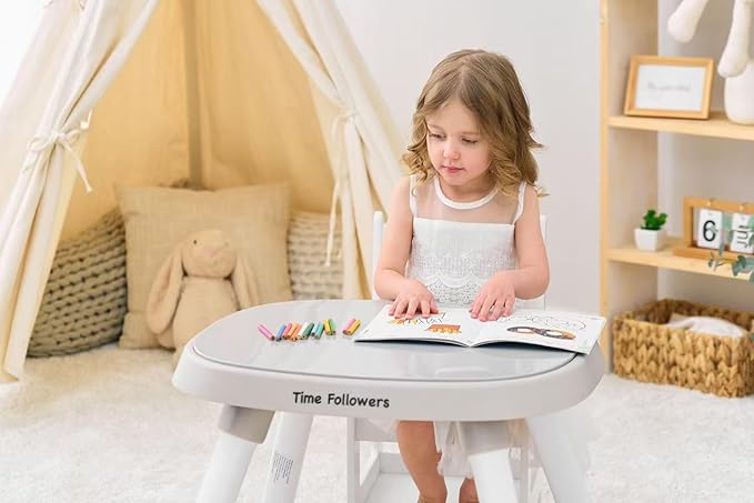 Time Followers® 6-in-1 Baby Activity Center | Jumpers and Bouncers | 4 Stage Grow Stationary Standing Toddler Play Table | Shower Gift | Infant Essential for Baby Ages 6-36Month (White)