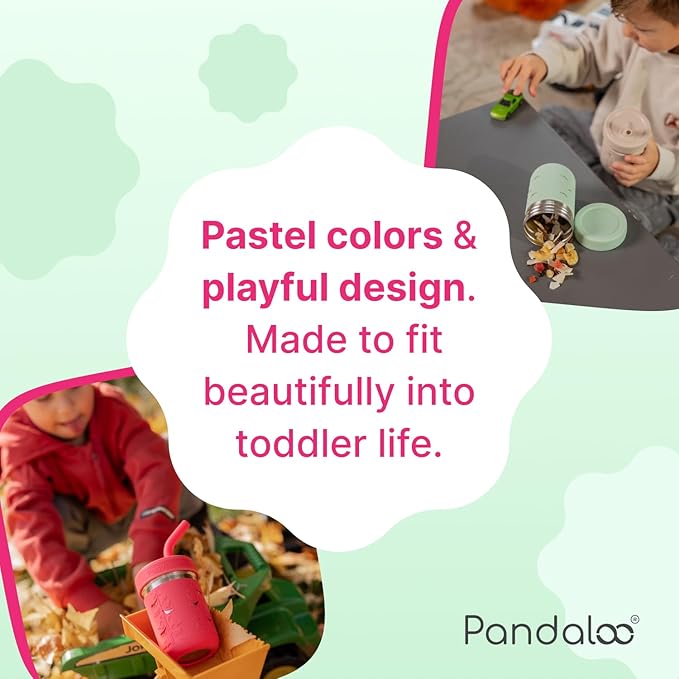 Pandaloo® Smoothie Cups for Kids - Stainless Steel Toddler Tumbler with Straw, Sippy Cup for Smoothies - BPA-Free, Toddler Snack Cups, 10 oz