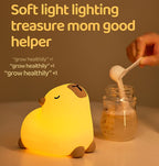Cute Capybara Night Light, LED Capybara Lamp Rechargeable Touch Bedside Lamp,Squishy Animal Nightlight,3 Levels Dimmable,30Min Timer Nursery Night Light for Kids, Bedroom Baby Boys Girls Gifts