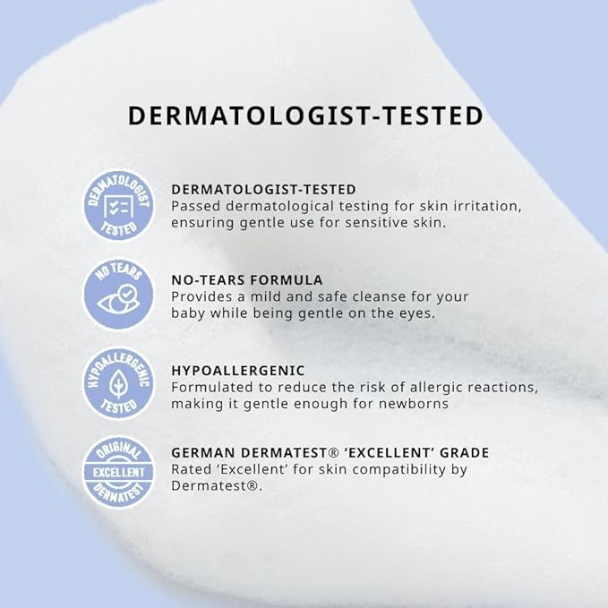 Cha&Mom Head-to-toe Korean Baby Skincare - Hypoallergenic, Plant Based, and Natural Hair & Body Wash, 10.58oz