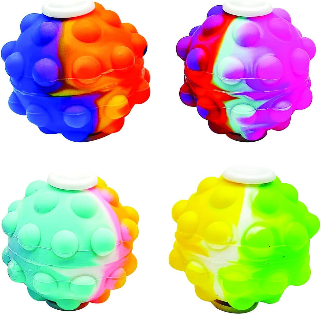 Raymond Geddes Pop 'N' Spin Balls (12 per Box) - Kids and Adult Fidget Toys – Multicolor Pop Fidget Spinner Balls