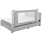 BABY JOY Bed Rails for Toddlers, 70'' Extra Long, Height Adjustable Kids Rail Guard w/Double Safety Lock for Convertible Crib, Folding Baby Bedrail for Twin Double Full Size Queen King Mattress, Gray