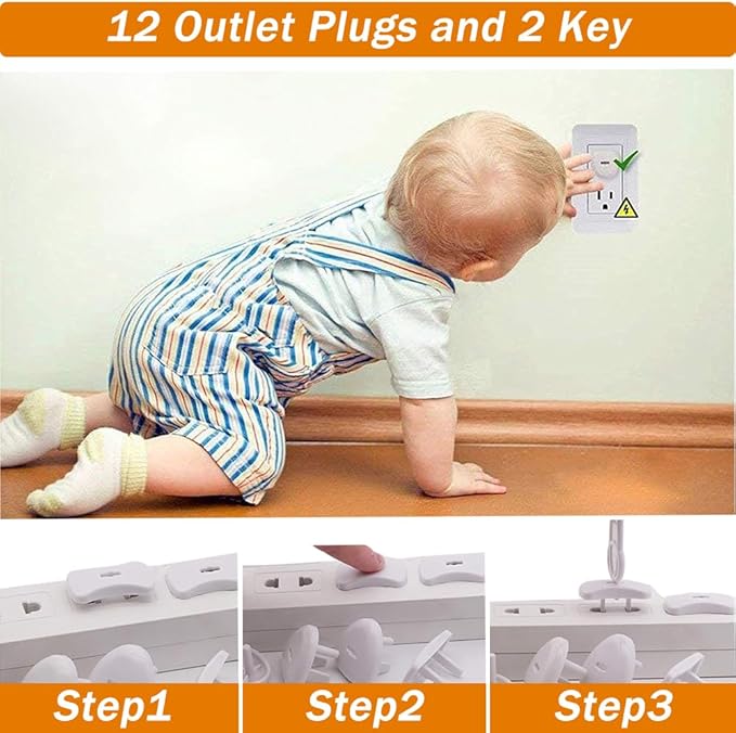 Baby Proof Kit, 44 Packs Child Safety Essentials Set - Invisible Magnetic Cabinet Locks, Corner Guards, Outlet Covers - All-in-one Super Value Baby Proofing Kit
