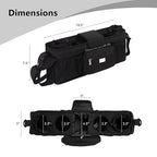 TOPDesign Universal Baby Stroller Organizer, Double Stroller Caddy with Detachable Mesh Bag & Heightened Insulated Cup Holders & Non-Slip Secure Hooks Accessories, Fits Most Strollers (Black)