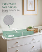 Vegan Leather Waterproof Baby Changing Pad - Wipeable, Extra Thick & Portable & Non-Slip Diaper Mat for Dresser, Crib, Travel | Soft & Safe (Green)