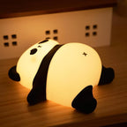 Rechargeable Cute Panda Night Light, 3 Level Dimmable Nursery Nightlight with Timer, Silicone Light Cute Animal Night Lamp for Breastfeeding Toddler Baby Kids Decor, Squishy Lamps Girls Panda Gifts