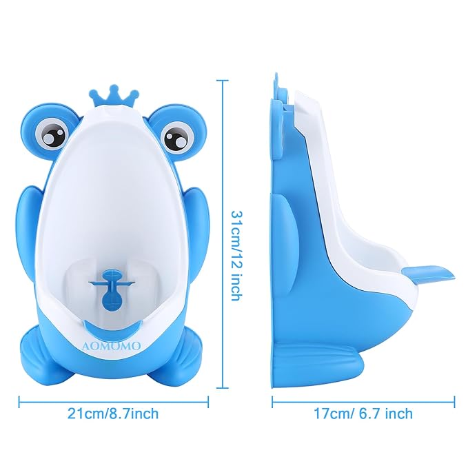 Urinal for Toddlers Boys with Frog Funny Aiming Target,Frog Urinal Potty Training (Blue Crown Frog)