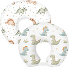 Nursing Pillow Covers 2 Pack, Breastfeeding Pillow Slipcovers Soft and Stretchy, Nursing Covers for Baby Girls Boys Newborn (Tiny Dinos)