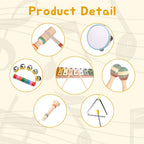 Baby Musical Instruments Set-Montessori Wooden 36 Month Old Baby Musical Toys ,3 4 5 Year Old Baby Girls Boys Birthday Gifts