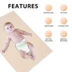 Vegan Leather Baby Changing Mat - Wipeable Portable Changing Pad, Foldable Travel Changing Mat for Baby, Newborns Toddlers Shower Gifts (Apricot,20"*28")