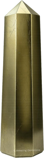 Amazing Gemstone Pyrite Crystal Towers - Natural Healing Crystal Point Obelisk for Reiki Healing and Crystal Grid (3 Inch)
