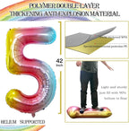 GOER Number 50 Balloons for 50th Birthday Party Decorations,42 Inch Jumbo Foil Helium Balloons for 50th Anniversary (Rainbow)