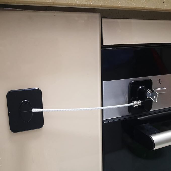 YEYA Refrigerator Lock, Mini Fridge Lock for Kids, Child Safety Cabinet Locks, 2 Pack