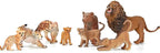 BOLZRA Safari Zoo Animals Figures Toys, 14 Piece Realistic Jungle Animal Figurines, African Wild Plastic Animals with Lion, Elephant, Giraffe Educational Learning Playset for Toddlers, Kids, Children