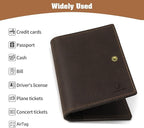 Jack&Chris Genuine Leather Passport Holder For Travel, RFID Blocking Handmade Passport Holder with Card Case Organized & Safe, Quality Travel Essentials for Women and Men for Gifting, Coffee