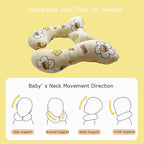 Baby Neck Pillows, Comfortable Baby Travel Head Neck Support Pillow for Car Seat Stroller Pushchair, Soft PP Cotton Travel Pillow for 0-1 Year Old Toddler Infant Newborn, Bee