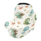 Kigai Cute Dragon Baby Car Seat Covers for Newborn, Breathable Nursing Cover for Breastfeeding Moms, Baby Stroller/Shopping Cart/Stretchy Carseat Cover for Boy & Girl