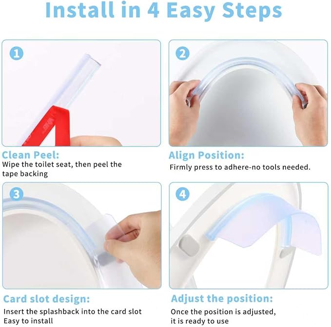 Toilet Seat Urine Splash Guard Set Prevents Spillage，Easy to Clean, Portable Toilet Urine Shield for Boys Bathroom Training Urine Deflector Splash Shield for Kids Adults Toilet Splash Guard (1)