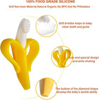 Banana Teether, Soothing Pain Relief Soft Silicone Train Baby Toothbrush, Teething Toys for Babies, Toddlers, Infants, BPA Free for Oral Hygiene, Food Grade, Soothes Babies Sore Gums
