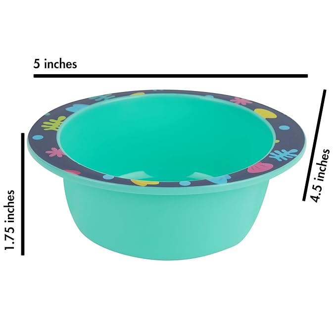 First Years Baby Shark Toddler Dinnerware Set - Includes Plate, Bowl, Fork and Spoon - 4 Count, Blue