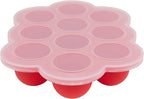 WeeSprout Silicone Baby Food Freezer Tray with Clip-on Lid - Perfect Storage Container for Homemade Baby Food, Vegetable & Fruit Purees, and Breast Milk (Bright Red, Ten 1.5 Ounce Sections)