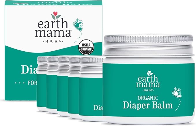 Earth Mama Organic Diaper Balm 2-Ounce | Diaper Cream for Baby | EWG Verified, Petroleum & Artificial Fragrance-Free with Calendula for Sensitive Skin (6-Pack)