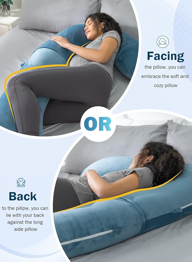 INSEN Cooling Pregnancy Pillow for Sleeping, L-Shaped for Side Sleeper