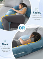 INSEN Cooling Pregnancy Pillow for Sleeping, L-Shaped for Side Sleeper