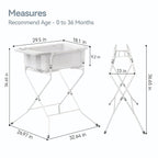 Collapsible Baby Bathtub with Stand - Large Capacity Baby Bath Tub with Thermometer & Soft Cushion | Portable Travel Newborn Infant Bathtub | Foldable Toddler Bathtub for Baby 0 to 36 Months