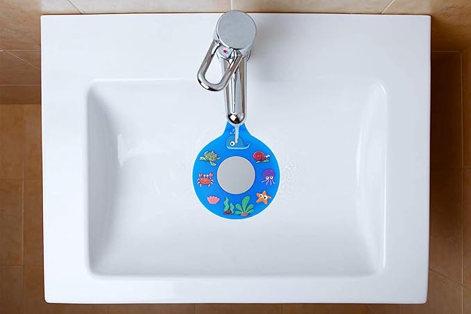 Bathtub Drain Stopper, Silicone Tub Stopper Plug, Universal Bath Drain Cover, Kids Tots Babies Gift (Blue Turtle)