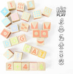 Le Toy Van - Petilou Wooden Educational ABC Wooden Blocks | Educational Wood Toys for Toddlers and Babies | Suitable for A Boy Or Girl 1 Year Old +