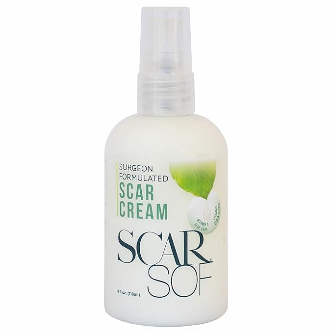 ScarSof Scar Cream - Advanced Scar Cream Made with 100% Organic Aloe Vera and All Natural Emu Oil - Helps Scar Appearance and Overall Skin Health - 4 oz