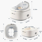 3 in 1 Potty Training Toilet, Dinosaur Toddler Potty Training Seat for Boys Girls with Comfortable Cushion, Easy-to-Clean and Anti-slip Potty Training Step Stool for Toilet (Grey)