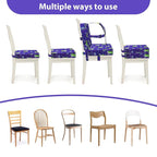 Toddler Booster Seat for Dining Table, Adjustable Safety Buckle Child Booster Seat with Backrest, Waterproof Washable Portable Booster Cushion Non-Slip Bottom (Blue)