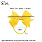 Baby Hair Ties with Bows,50pcs 2inch Baby Hair Bows Durable Rubber Bands Ponytail Holders Toddler Essential Hair Accessories for Infants Baby Girls in Pairs