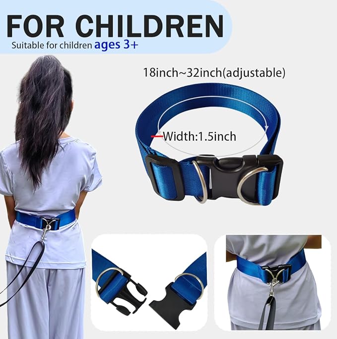 Secure Waist Leash Harness for Big Kids with Adjustable Tether and Handle,Safety Walking Harness,Hands Free Safety Belt, Tether Leash for Autism,ADHD,Special Needs Child
