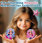 Little Pi Mermaid Princess Magnetic Building Blocks Castle - Magnet Tiles Doll House - Educational Stem Playset Toddler Toys - Birthday Gift for Kids Age 3 4 5 6 7 8 Year Old Girls & Boys