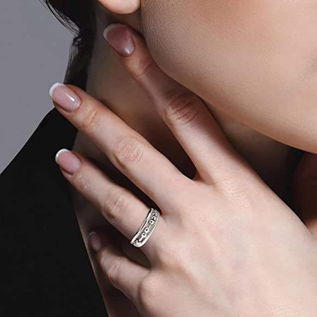 INFUSEU Funny Spinner Fidget Rings for Women Girls Anti Anxiety Stress Worry, Adjustable Size