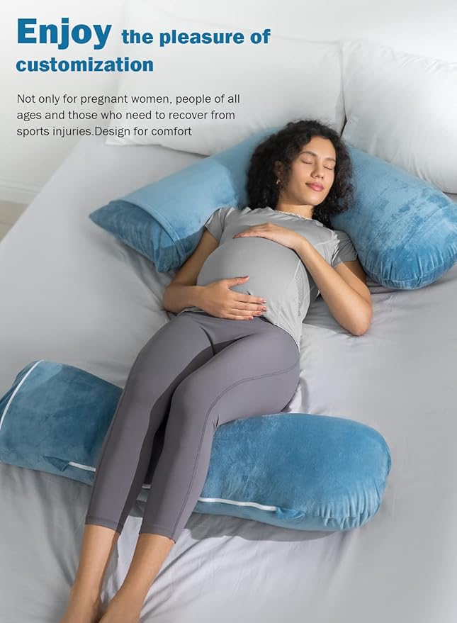 INSEN Cooling Pregnancy Pillow for Sleeping, L-Shaped for Side Sleeper