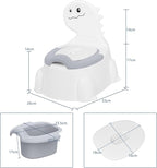 Potty Seat Baby Training Chair Boys Girls Toddler Dinosaur Comfortable children 1-5 years old Baby toilet Animal seat with lid back potty trainer (Grey)