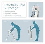 KÜB 3-in-1 Foldable Baby High Chair (Blue) | Multifunctional Infant High Chairs for Babies and Toddlers | Removable Seat & Tray for Easy Clean | 7 Height & 4 Recline Adjustable | 2 Locking Wheels