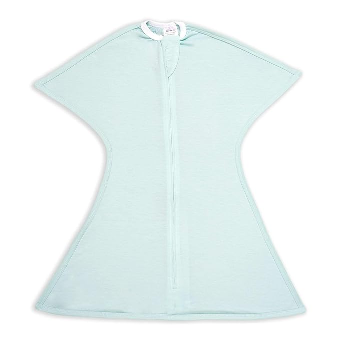 SleepingBaby Zipadee-Zip Transition Swaddle - Cozy Baby Swaddle Blanket with Zipper Convenience - Roomy Wearable Blanket for Easy Diaper Changes - Classic Mint, Large (12-24 Month)