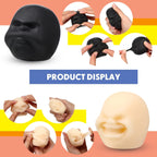 2 Pcs Funny Human Face Emotion Balls Fidget Sensory Toy Stress Relief Squeeze Ball Black Sulkiness and White Happy Decompression Anxiety Relief Toy for Adult Teen Christmas Stocking Filling Favor
