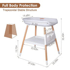 Beberoad Love Baby Changing Table – Adjustable Height Nursery Changing Station with Soft Pad, Organizer & Large Storage Shelves – Diper Table for Newborns & Infants (White)