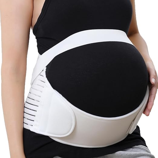 NeoTech Care Pregnancy Support Maternity Belt, Waist/Back/Abdomen Band, Belly Brace (Size M, Ivory Color)