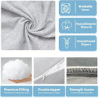 Chilling Home Pregnancy Pillow, 55in Pregnancy Pillows for Sleeping, U Shape Body Pillows for Adults, Maternity Pillow for Pregnant Women, with Grey Jersey Cotton Removable Cover